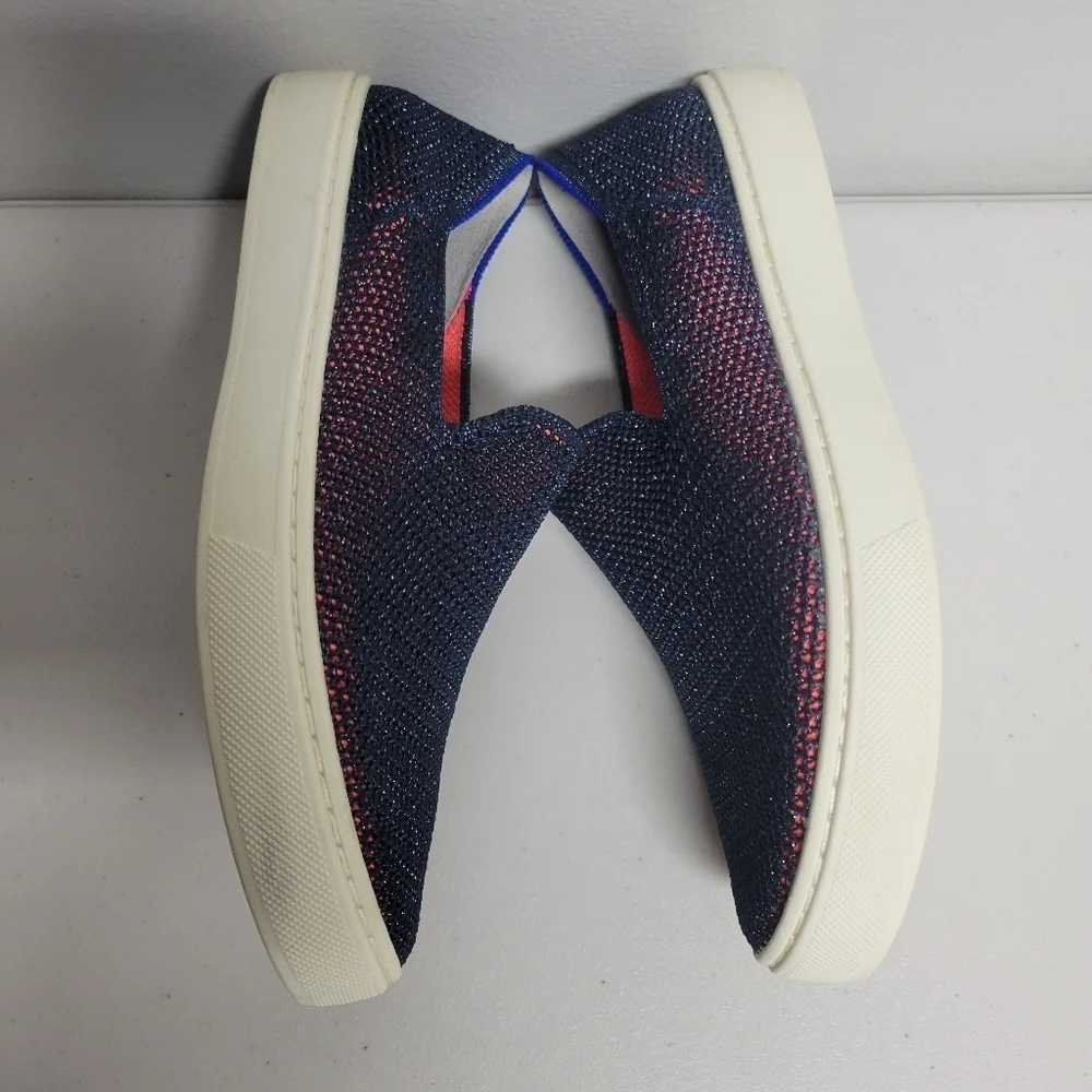 Rothy's The Sneaker Kids Size 3 Metallic Lattice Stitch Slip On Flat Shoes.